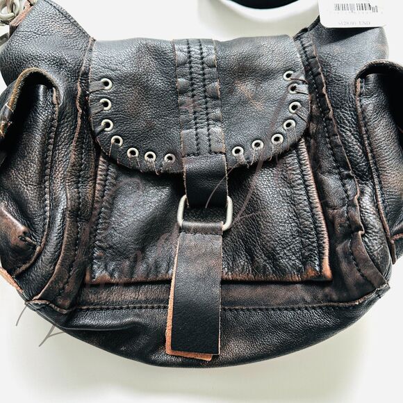 FREE PEOPLE We The Free Baby Leigh Distressed Tote In Aged Graphite NWT - Picture 4 of 14